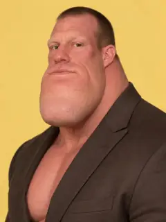 Personagem de IA na estética da trend: queixo de aço