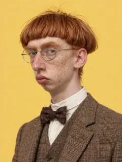 Personagem de IA na estética da trend: cuia ruiva