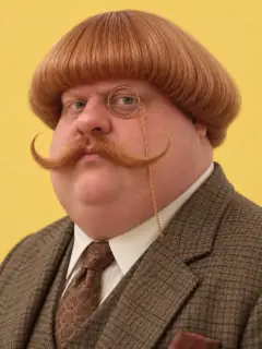 Personagem de IA na estética da trend: cuia e monóculo